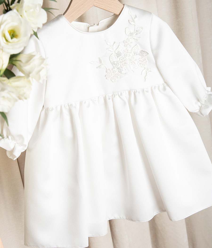 Sukienka satynowa do chrztu dla dziewczynki Dalia - minimi