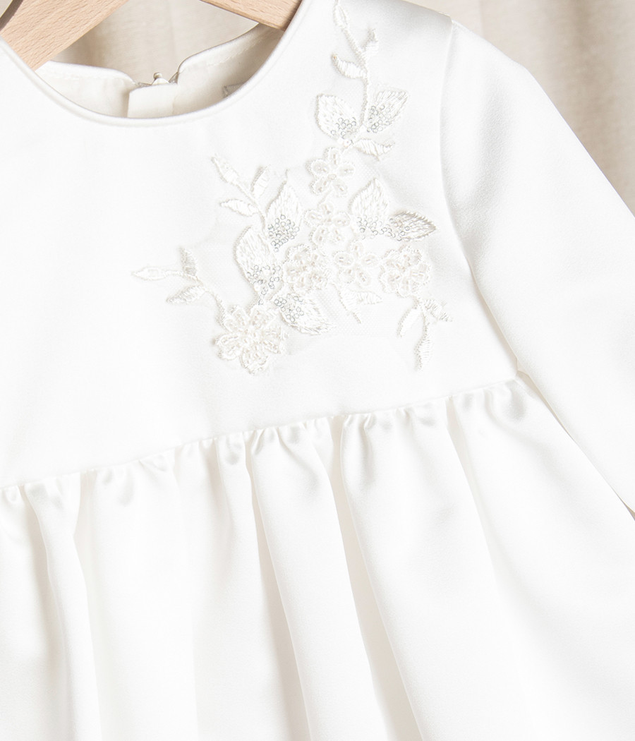 Sukienka satynowa do chrztu dla dziewczynki Dalia - minimi