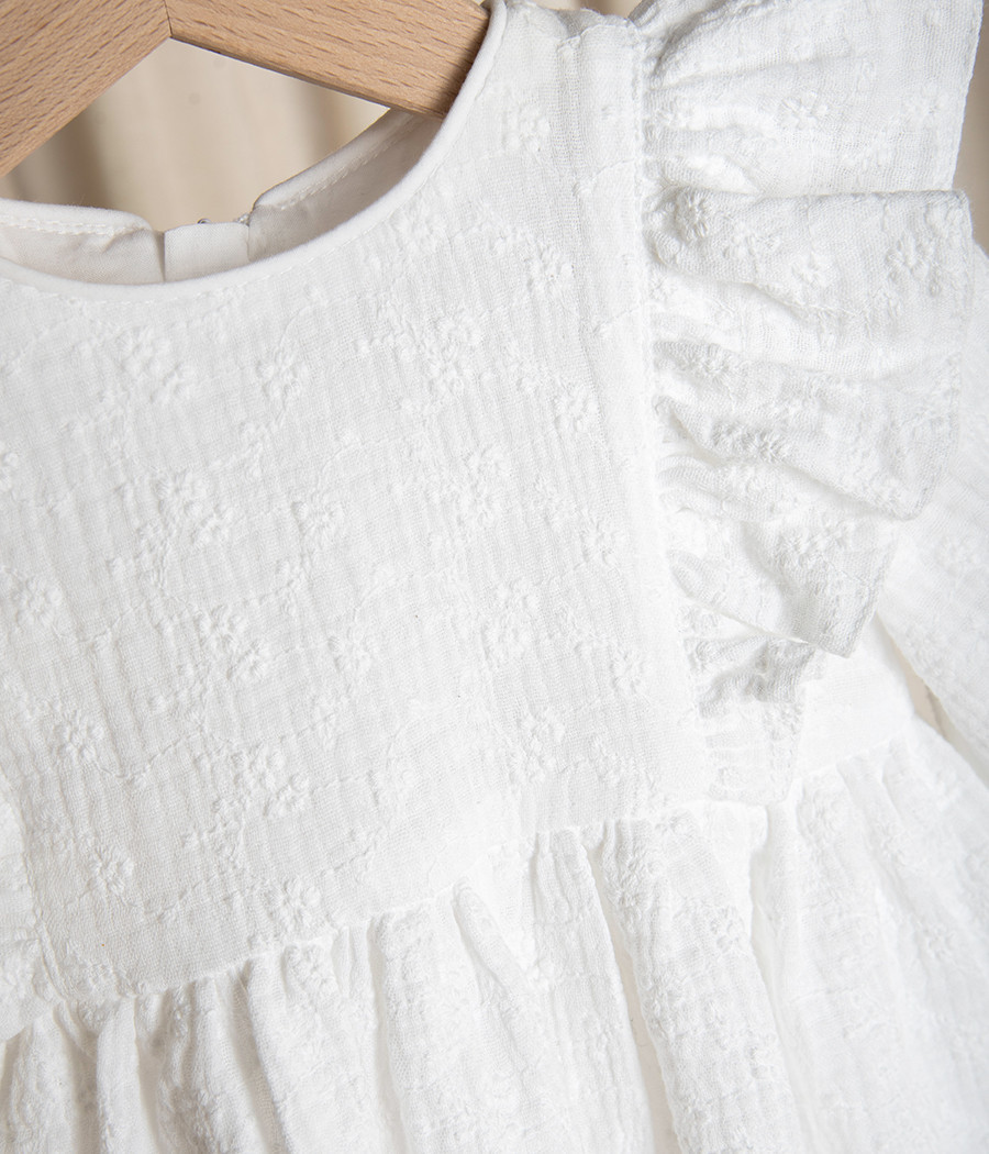 Sukienka bawełniana muślinowa do chrztu Gabrysia  - minimi