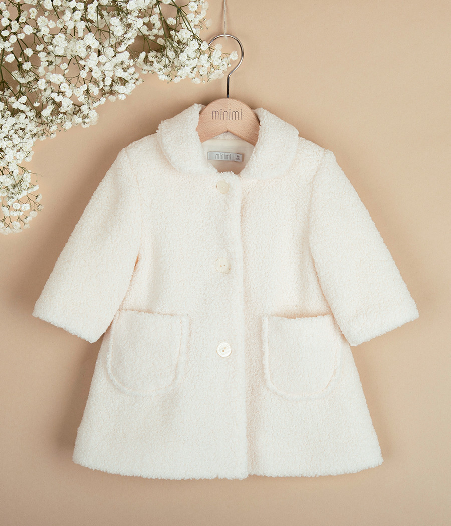 Płaszczyk kremowy do chrztu dla dziewczynki - minimi