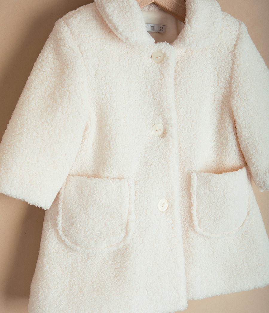 Płaszczyk kremowy do chrztu dla dziewczynki - minimi