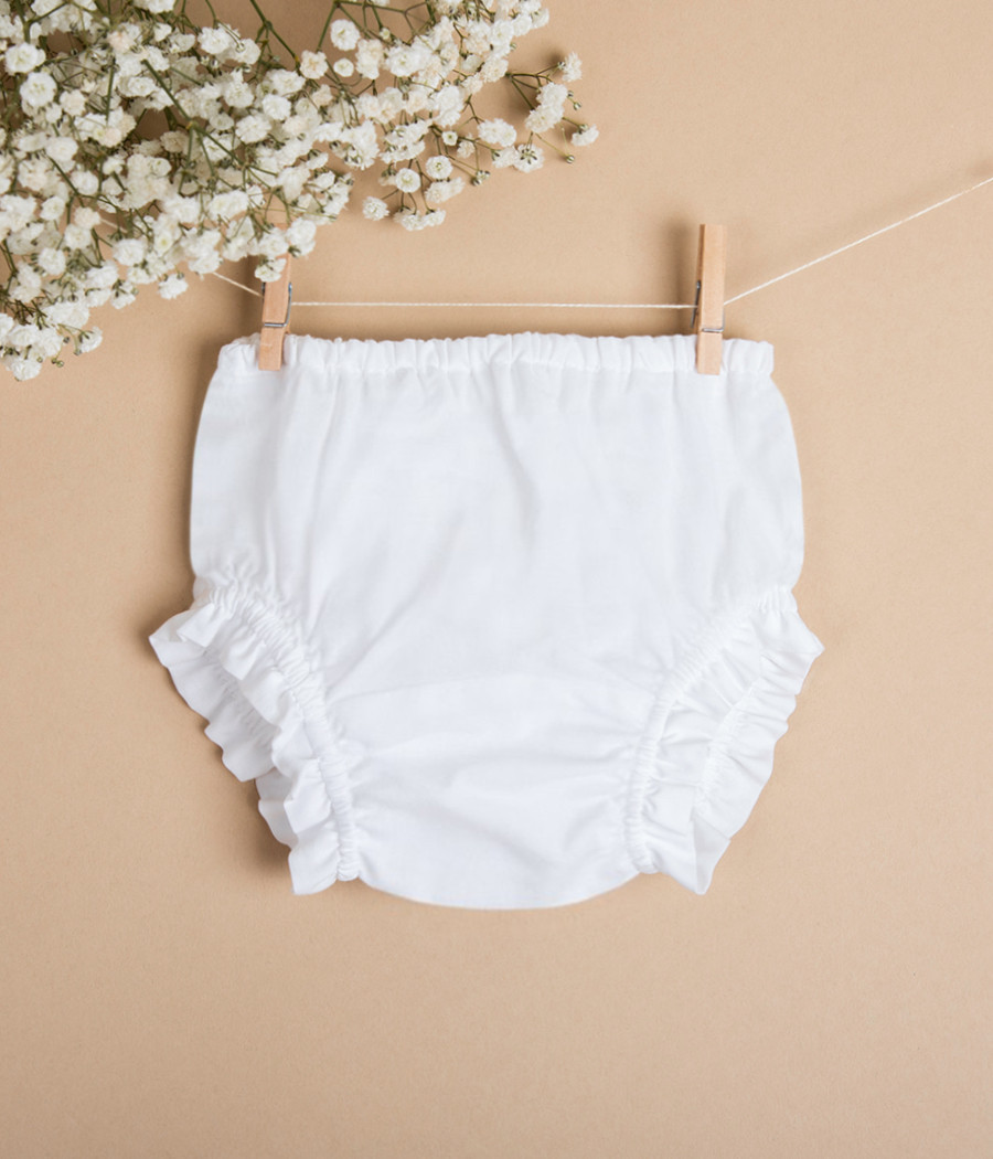 Bloomersy bawełniane białe dla dziewczynki - minimi