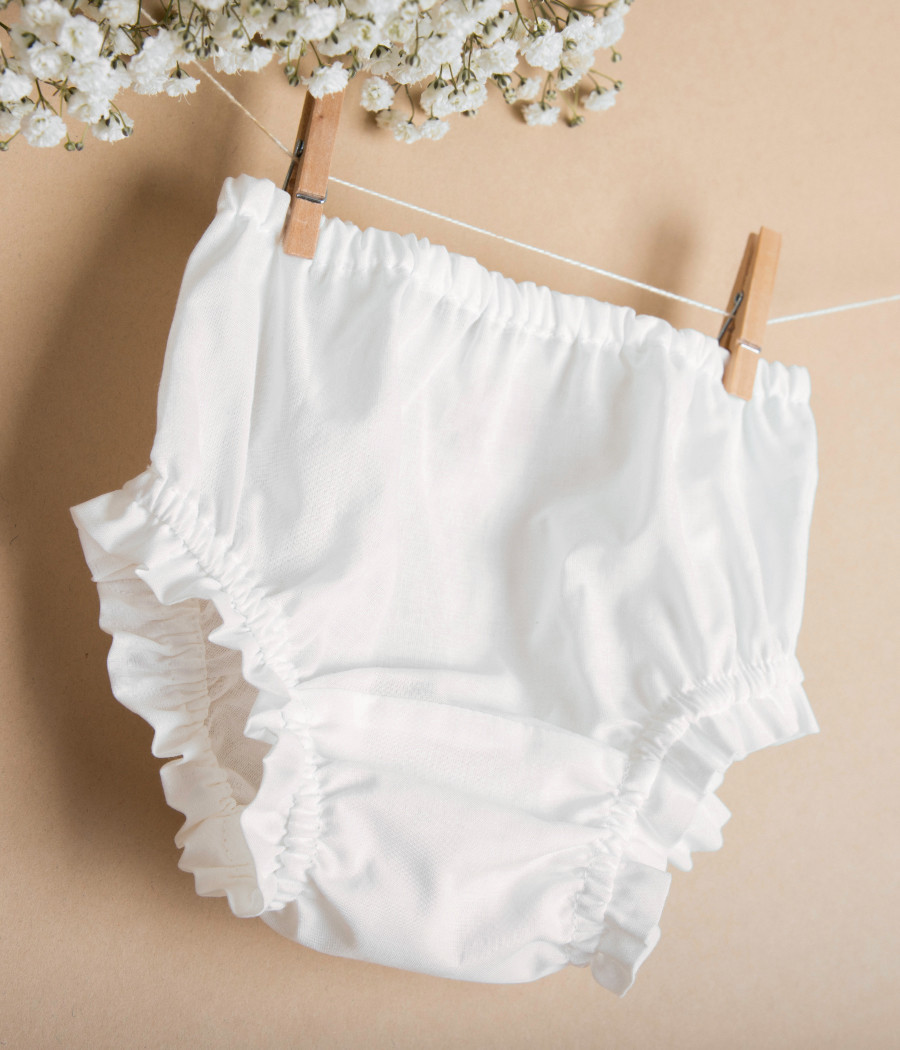 Bloomersy bawełniane białe dla dziewczynki - minimi