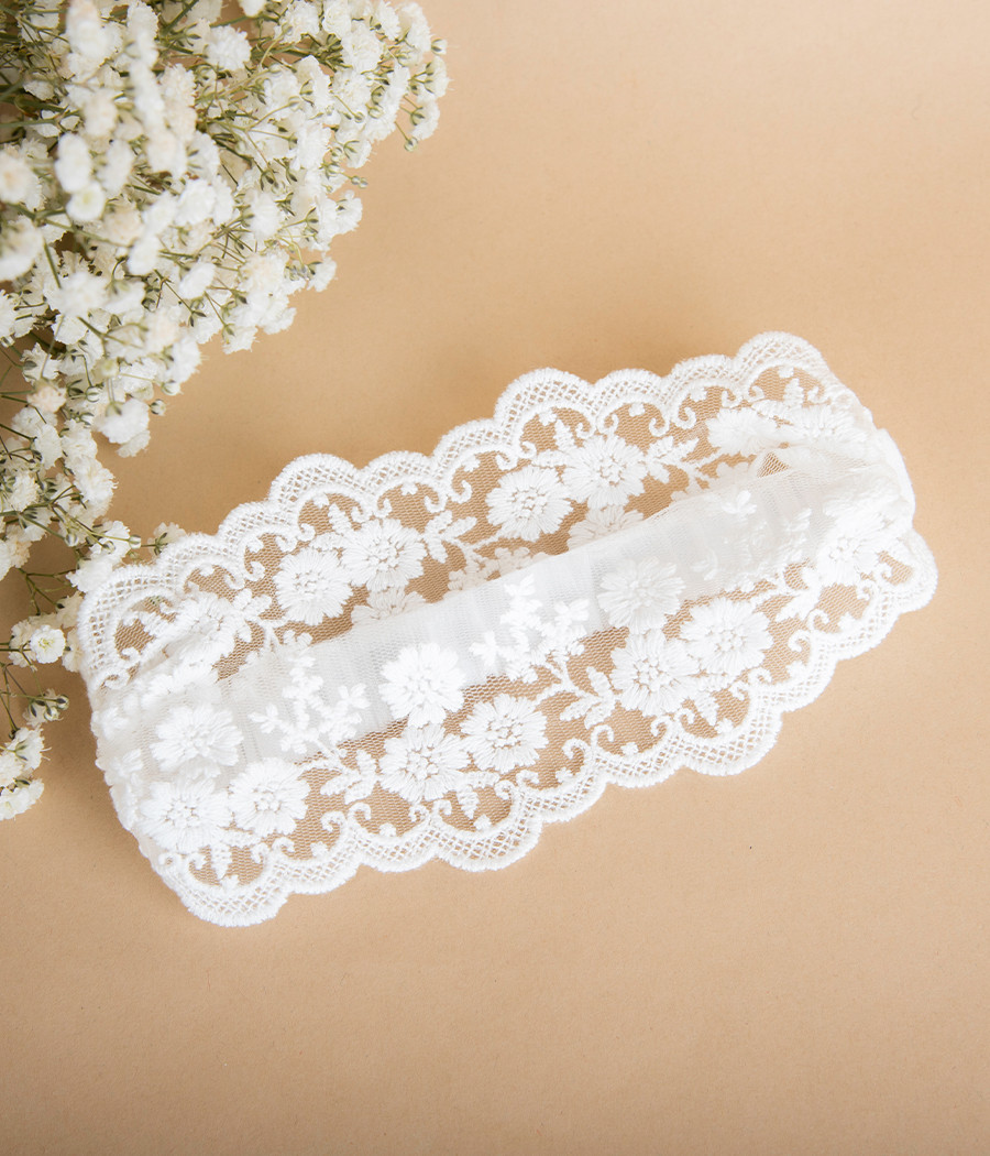 Opaska do chrztu koronkowa - minimi