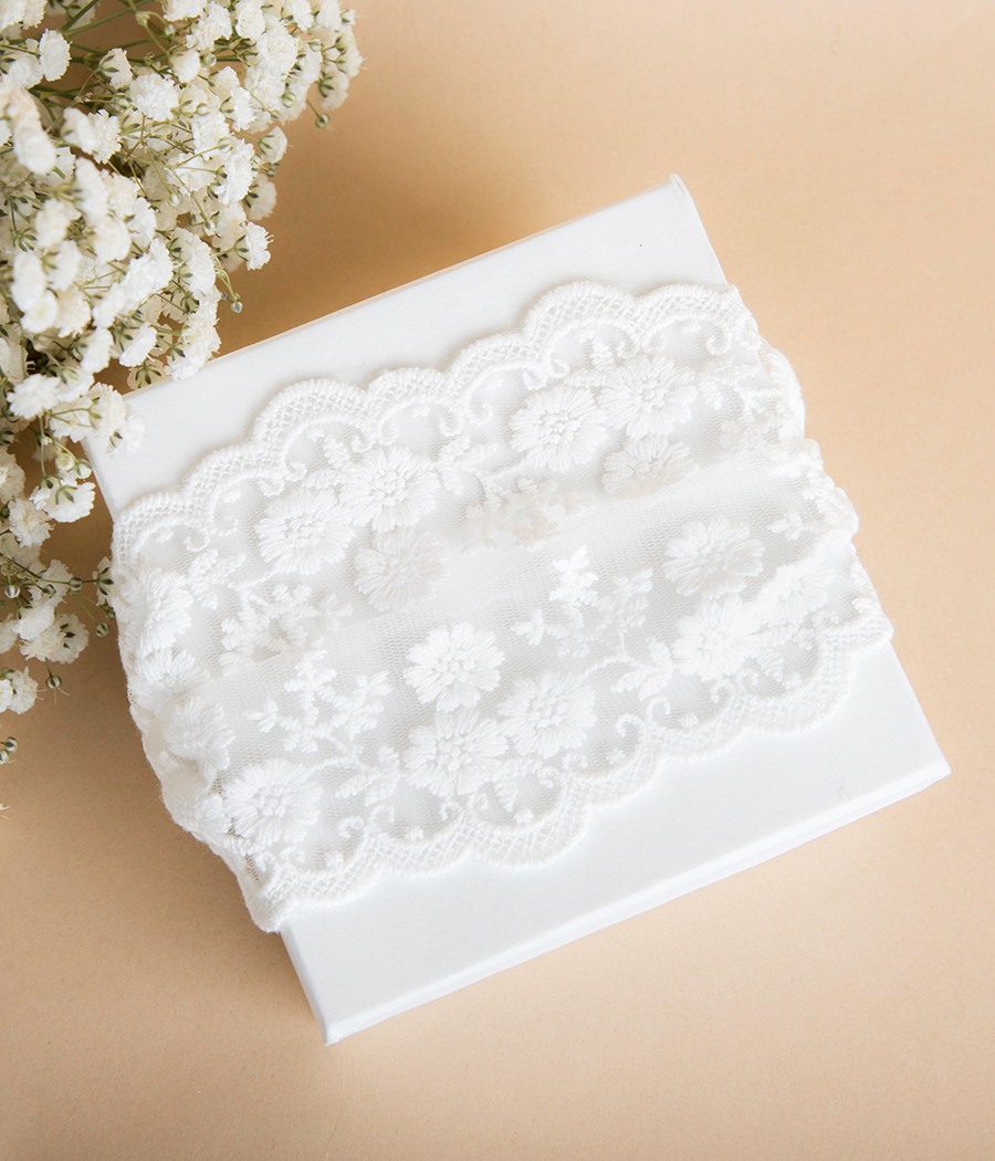 Opaska do chrztu koronkowa - minimi