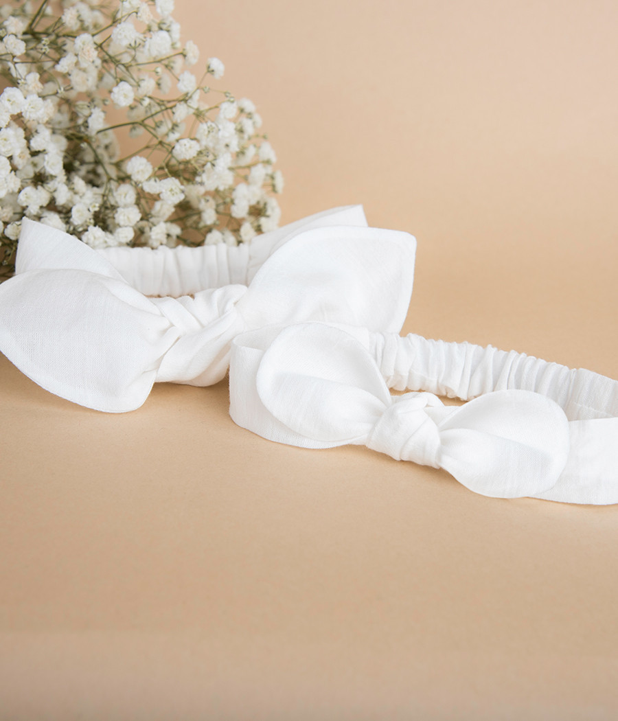 Bawełniana opaska dla dziewczynki do chrztu - minimi