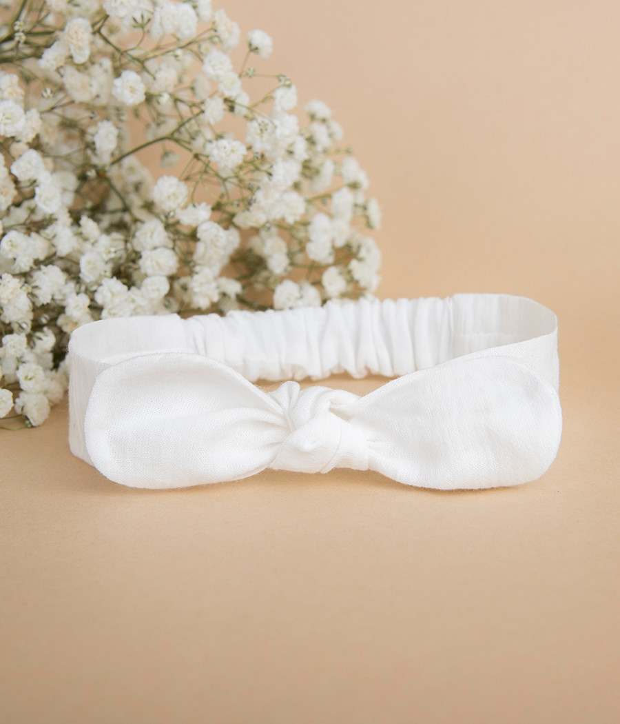 Bawełniana opaska dla dziewczynki do chrztu - minimi