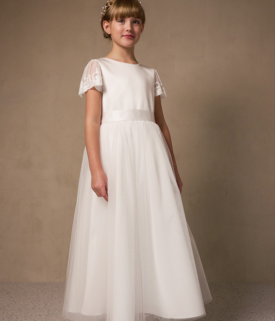 Sukienka komunijna z koronkowym rękawkiem Laura - minimi