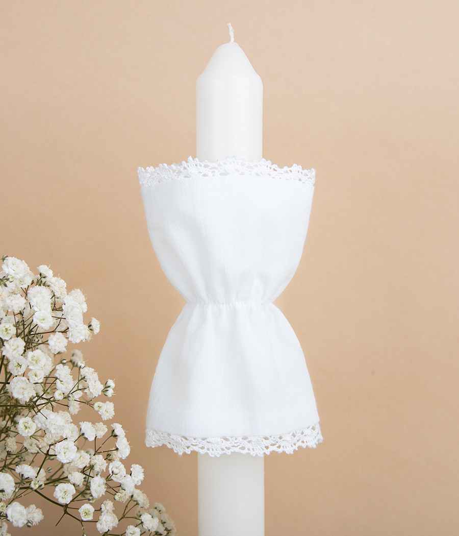 Profitka na świecę bawełniana z koronką - minimi