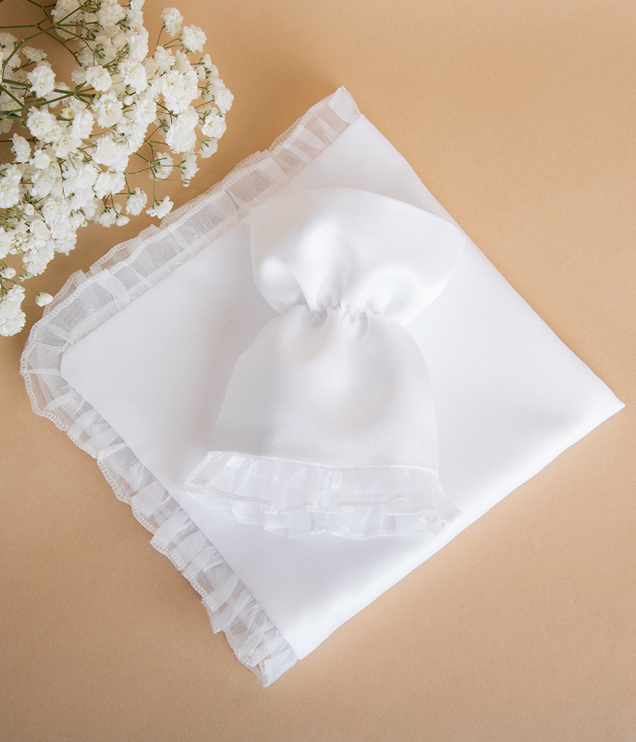 Satynowa szatka i profitka do chrztu - minimi