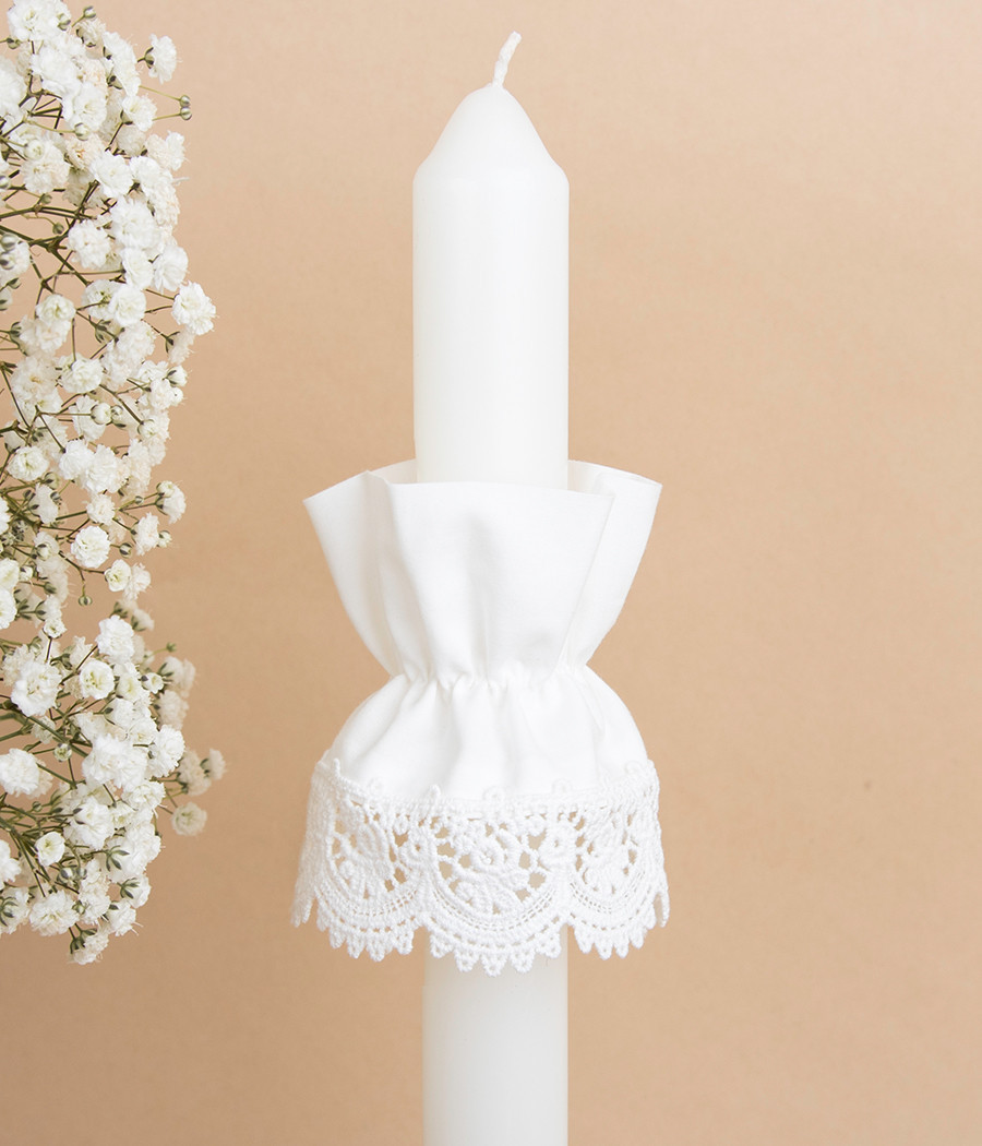 Profitka na święcę do chrztu lub na komunię z koronką- minimi