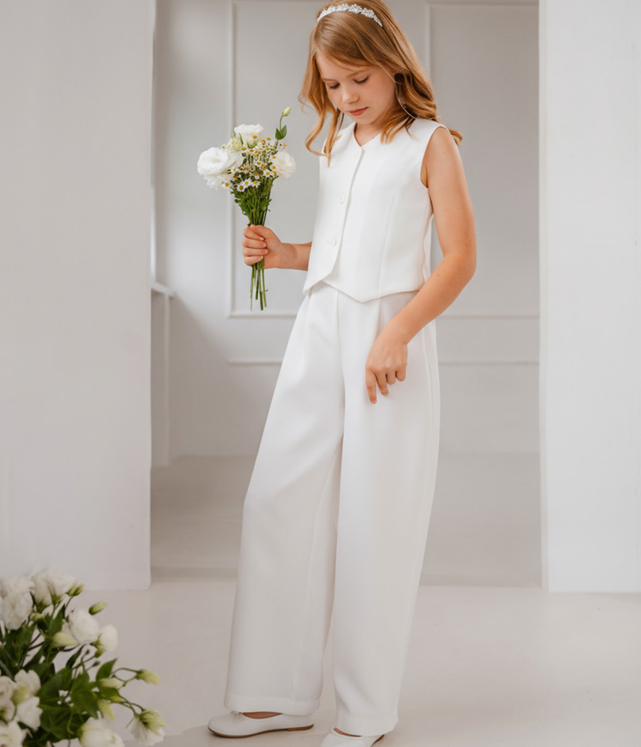 Komplet z kamizelką na wyjątkowe okazje dla dziewczynki - minimi