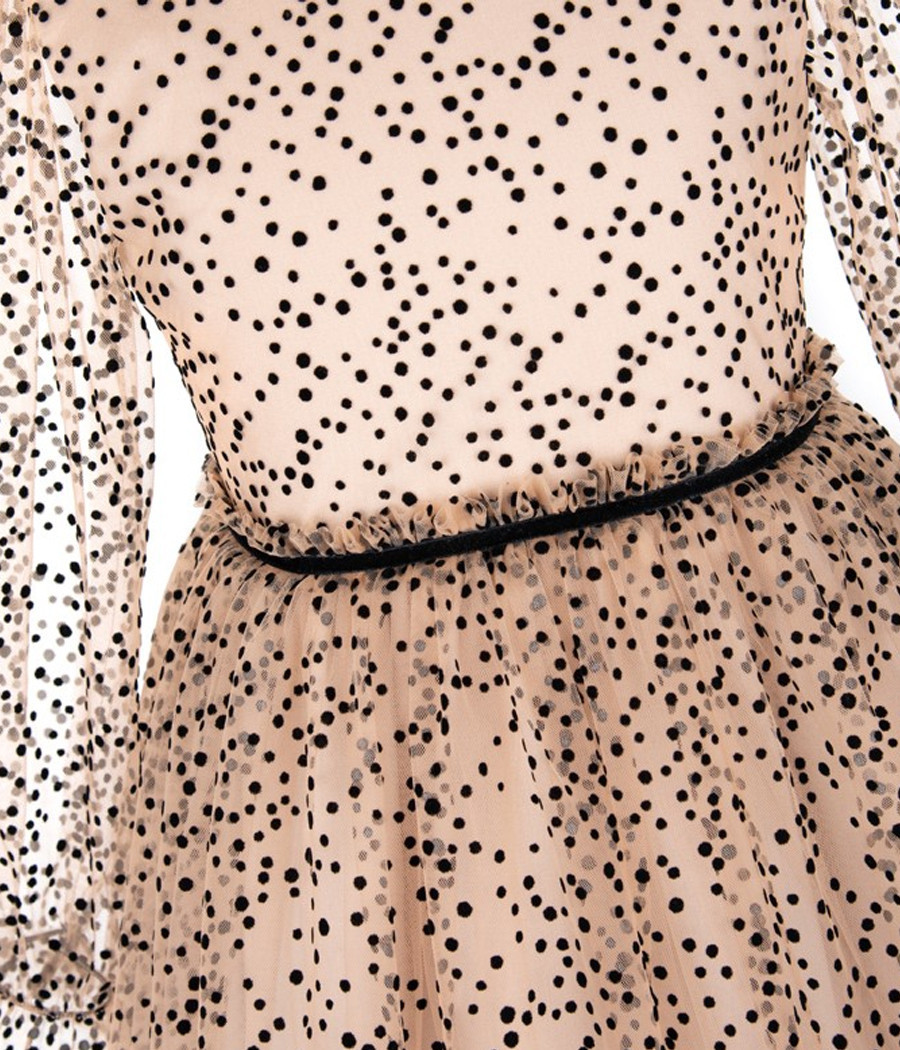 Sukienka tiulowa z długim rękawem dla dziewczynki - minimi