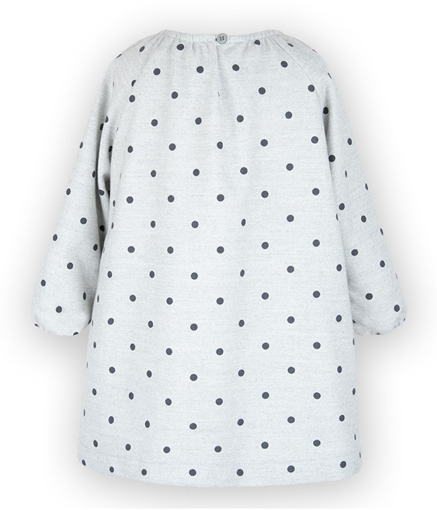 Sukienka dla dziewczynki o luźnym kroju z bordową kokardą - minimi