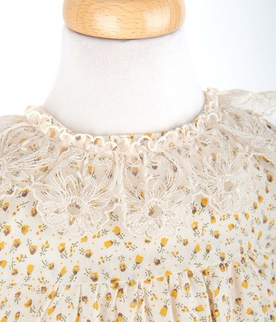 Sukienka dziecięca z koronkowym kołnierzykiem -  minimi